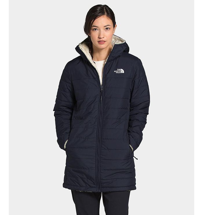 The North Face Parka Σκουρο Μπλε/Ασπρα Γυναικεια Mossbud Insulated Reversible - Greece 9548OQKAL